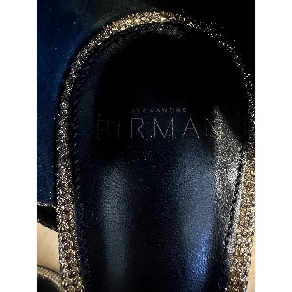 Alexandre Birman Vicky 60 Metallic Gold Bronze Knot Open Toe Block Heel EU 38